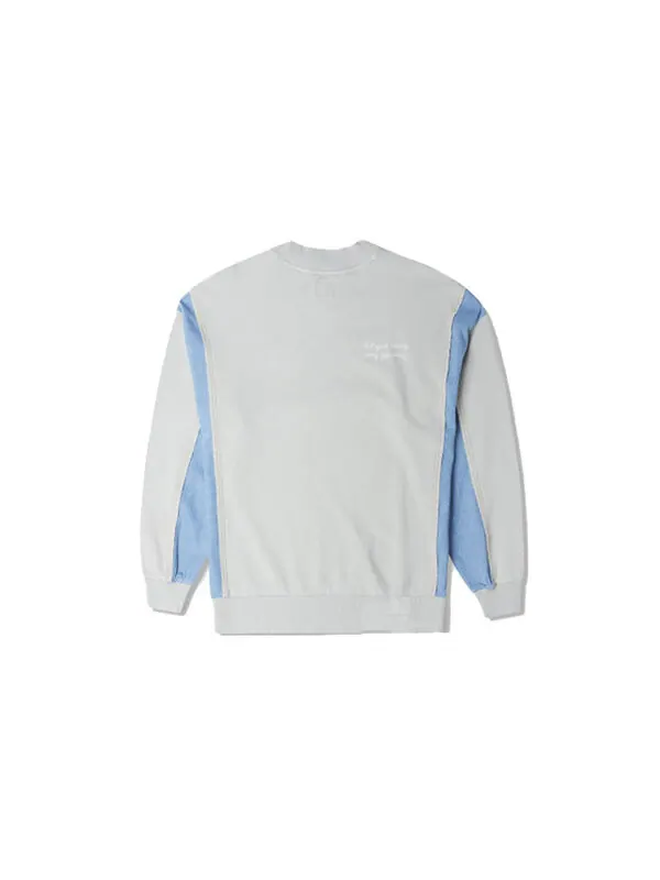 Свитер denim patchwork crew sweatshirt 'blue' Converse — изображение 2 из 2, синий