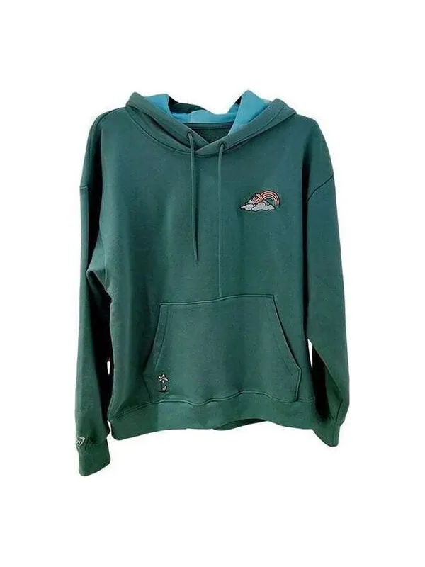 Толстовка rainbow cloud graphic pullover hoodie 'green' Converse — изображение 1 из 1, зеленый