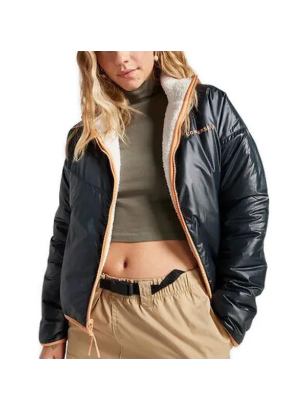 Куртка reversible sherpa full-zip jacket 'egret black' Converse — изображение 3 из 4, черный