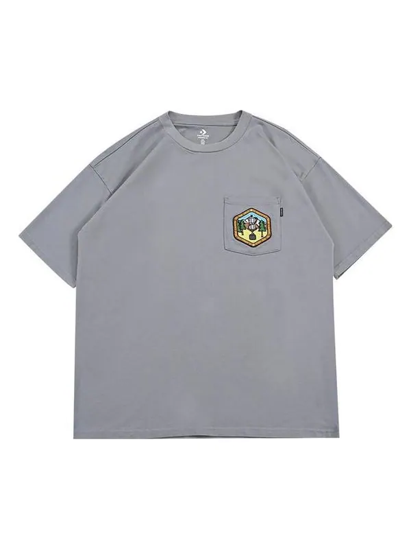 Футболка pocket logo t-shirt 'grey' Converse — изображение 1 из 3, серый