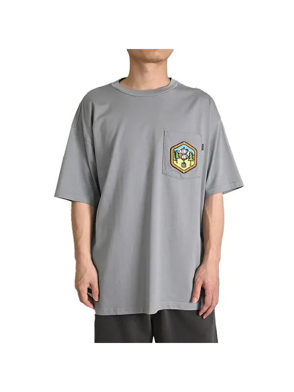 Футболка pocket logo t-shirt 'grey' Converse — изображение 3 из 3, серый