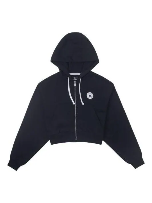 Толстовка retro chuck full zip hoodie 'black' Converse — изображение 1 из 2, черный