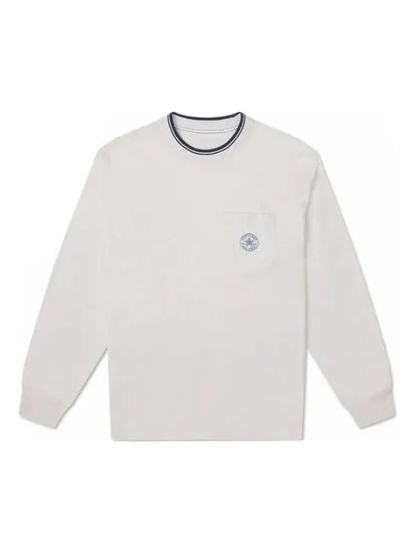 Футболка retro chuck long sleeve slub pocket t-shirt 'white' Converse — изображение 1 из 2, белый