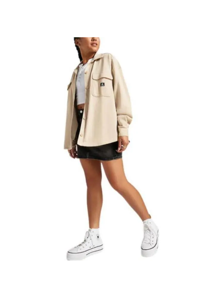 Рубашка (WMNS) Converse Active Utility Shirt 'Nutty Granola' — изображение 2 из 3, бежевый
