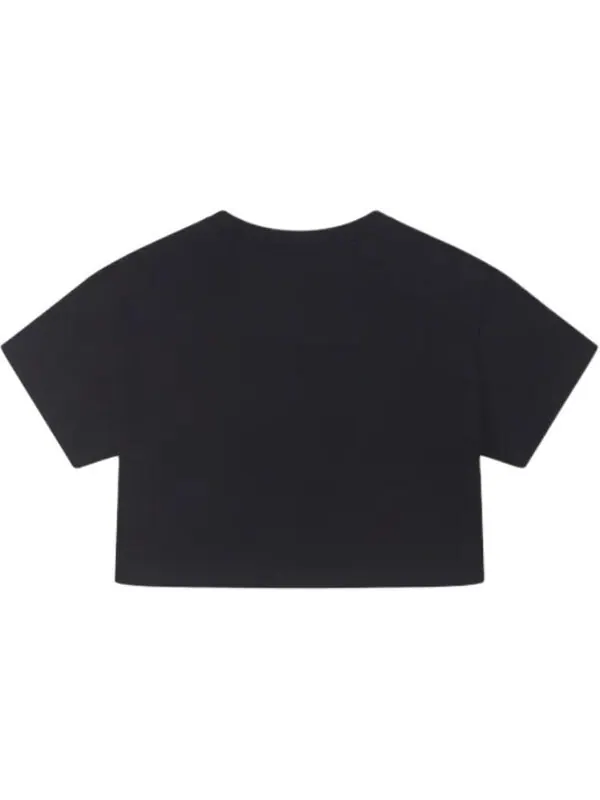Футболка retro chuck cropped t-shirt 'black' Converse — изображение 2 из 2, черный