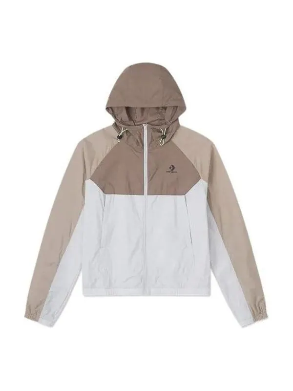 Куртка lightweight windbreaker jacket 'beige white' Converse — изображение 1 из 2, бежевый/белый