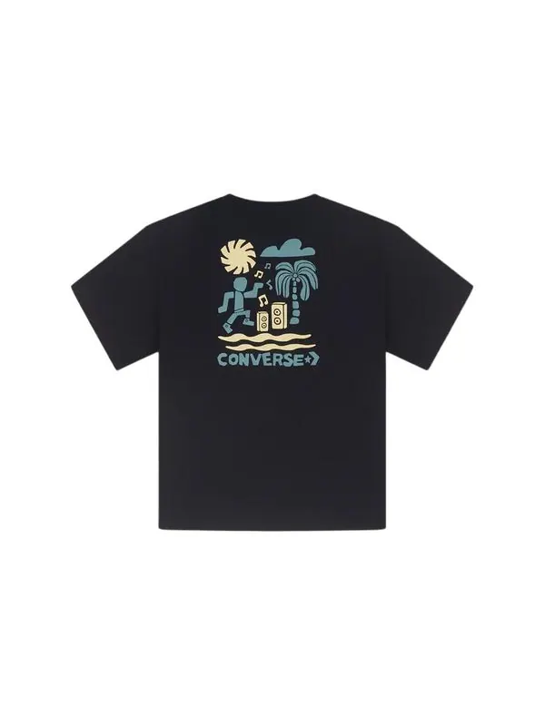 Футболка festival vibe t-shirt 'black' Converse — изображение 2 из 2, черный