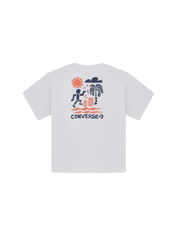 Футболка festival vibe t-shirt 'white' Converse — изображение 2 из 2, белый