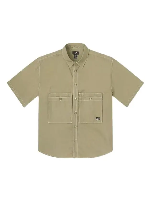 Рубашка Converse Wordmark Utility Shirt 'Mossy Sloth' — изображение 1 из 2, оливковый зеленый