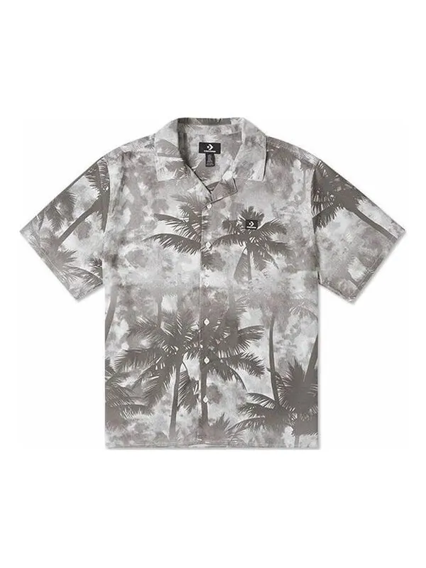 Рубашка resort palm trees button-down shirt 'black palm' Converse — изображение 1 из 2, черный