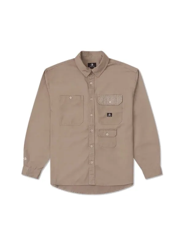 Рубашка yotd woven shirt 'tan' Converse — изображение 1 из 2, бежевый