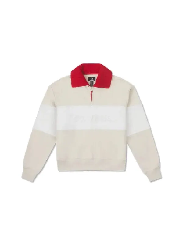 Свитер yotd half-zip crew sweater 'beige' Converse
