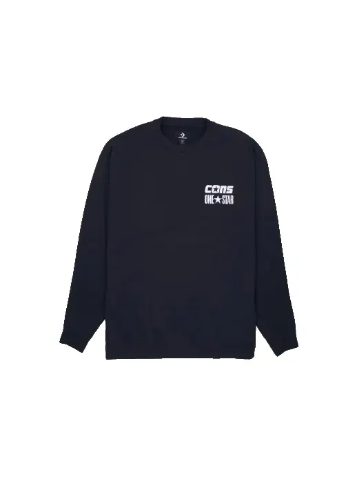 Футболка cons one star crew sweatshirt 'black' Converse — изображение 1 из 3, черный