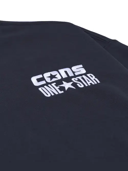 Футболка cons one star crew sweatshirt 'black' Converse — изображение 3 из 3, черный