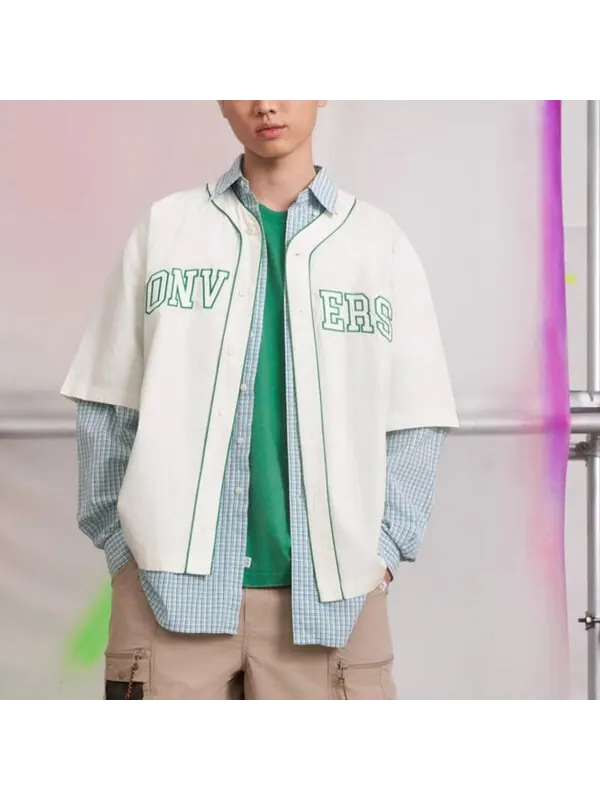 Рубашка baseball jersey shirt 'white' Converse — изображение 3 из 4, белый