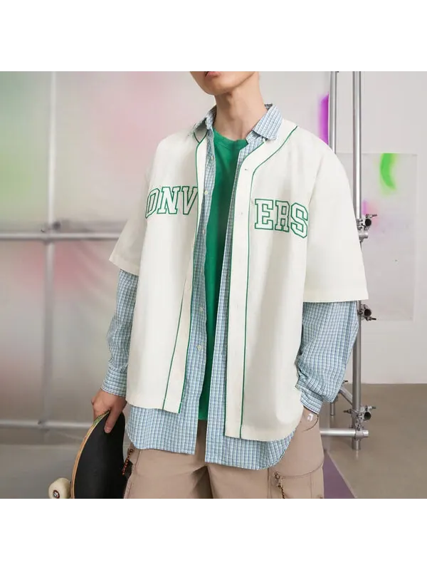 Рубашка baseball jersey shirt 'white' Converse — изображение 4 из 4, белый