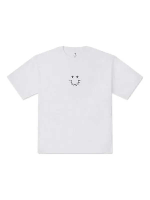 Футболка smiley short sleeve t-shirt 'white' Converse — изображение 1 из 2, белый