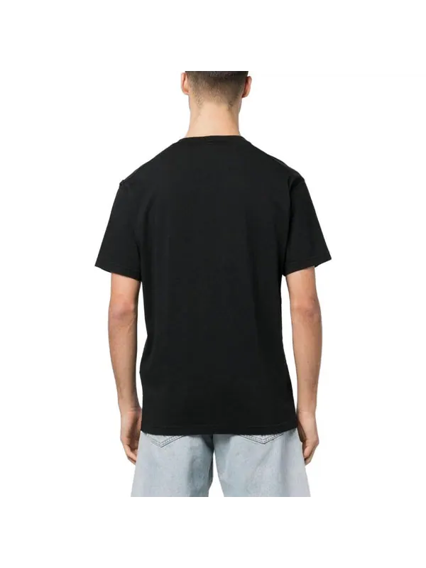 Футболка pisato effect logo patch t-shirt 'black' Stone Island — изображение 2 из 3, черный