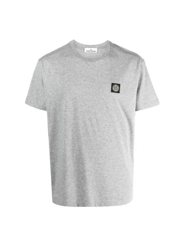 Футболка compass patch logo short-sleeve t-shirt 'melange grey' Stone Island — изображение 1 из 3, серый