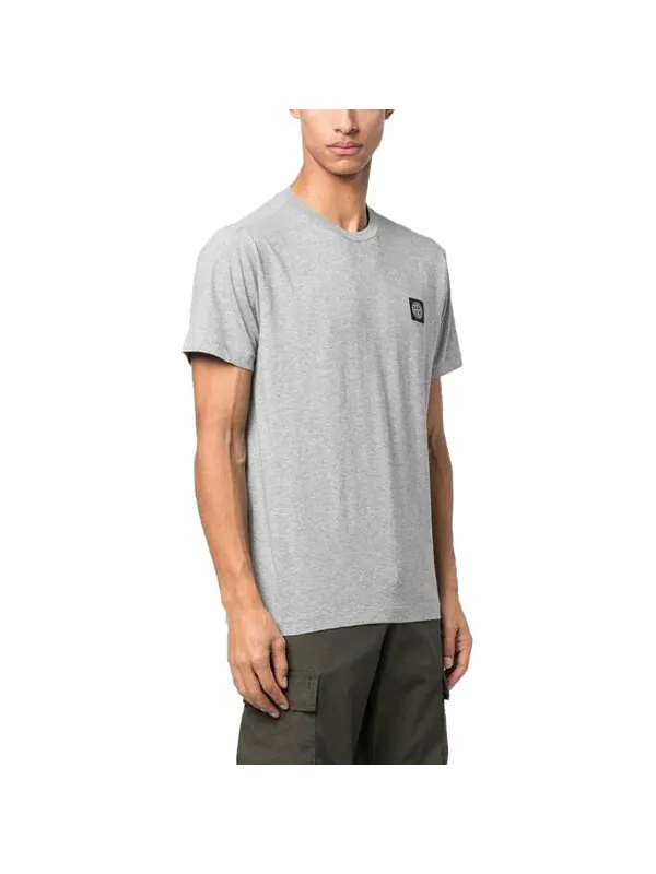 Футболка compass patch logo short-sleeve t-shirt 'melange grey' Stone Island — изображение 3 из 3, серый