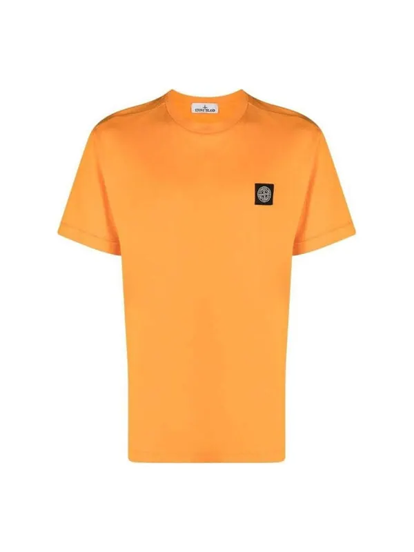 Футболка garment dyed logo t-shirt 'orange' Stone Island — изображение 1 из 3, оранжевый