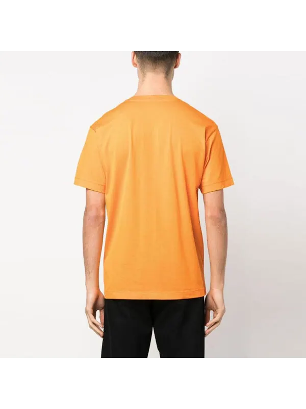 Футболка garment dyed logo t-shirt 'orange' Stone Island — изображение 2 из 3, оранжевый