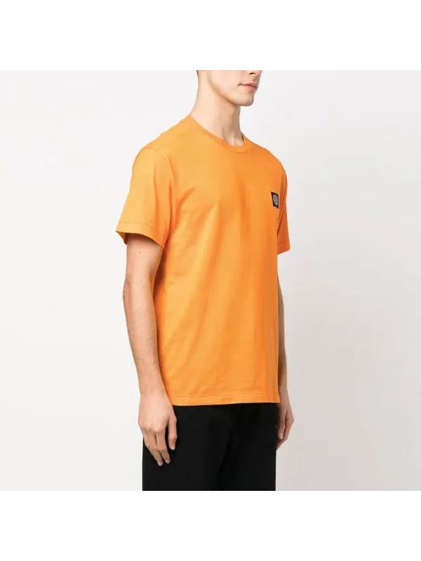Футболка garment dyed logo t-shirt 'orange' Stone Island — изображение 3 из 3, оранжевый