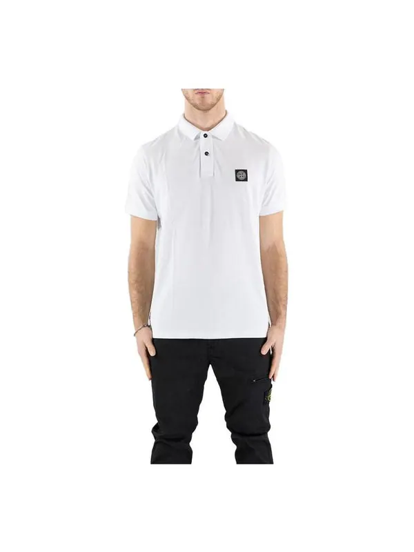 Рубашка поло compass-patch short-sleeved polo shirt 'white' Stone Island — изображение 1 из 3, белый