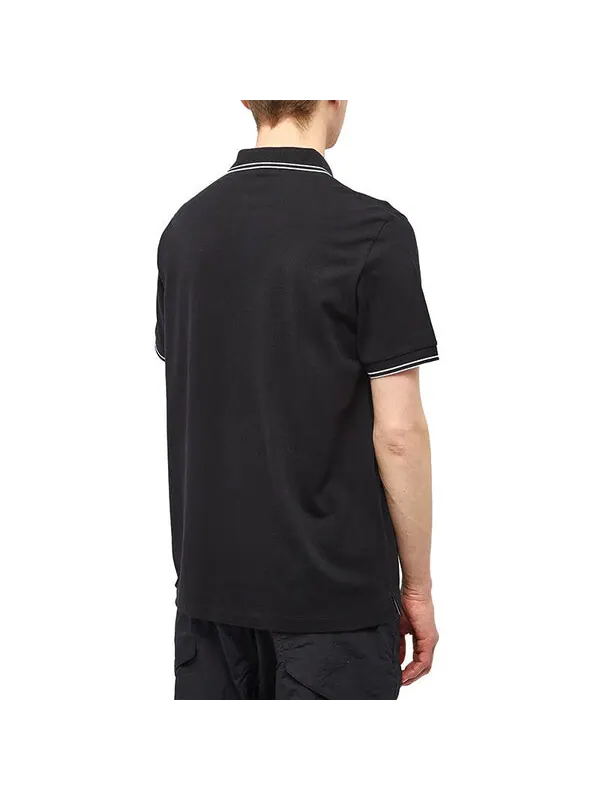 Рубашка поло patch polo shirt 'black' Stone Island — изображение 2 из 3, черный