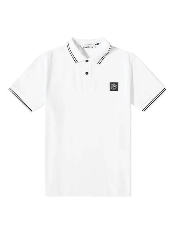 Футболка patch polo shirt 'white' Stone Island — изображение 1 из 3, белый