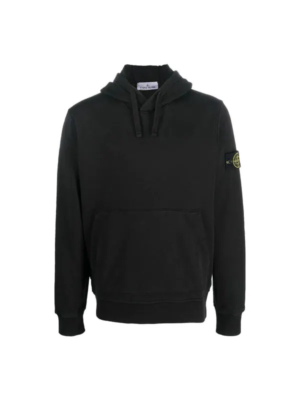 Толстовка hoodie 'black' Stone Island — изображение 1 из 3, черный