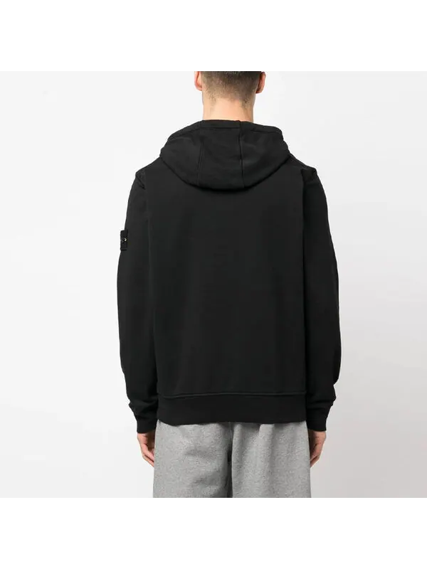 Толстовка hoodie 'black' Stone Island — изображение 2 из 3, черный