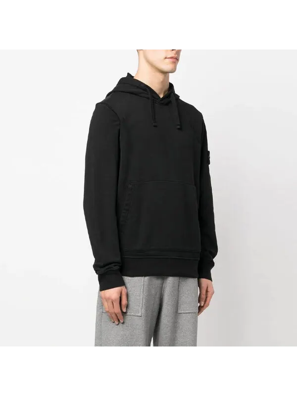 Толстовка hoodie 'black' Stone Island — изображение 3 из 3, черный