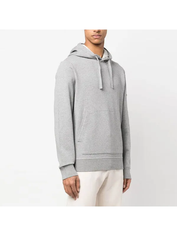 Толстовка garment dyed popover hoodie 'grey marl' Stone Island — изображение 4 из 4, серый