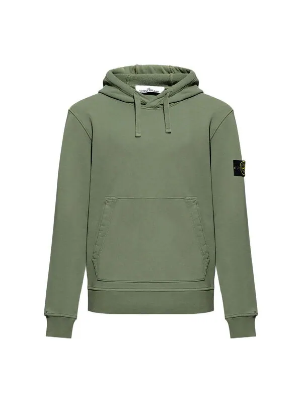 Толстовка compass motif detail hoodie 'sage' Stone Island — изображение 1 из 3, зеленый