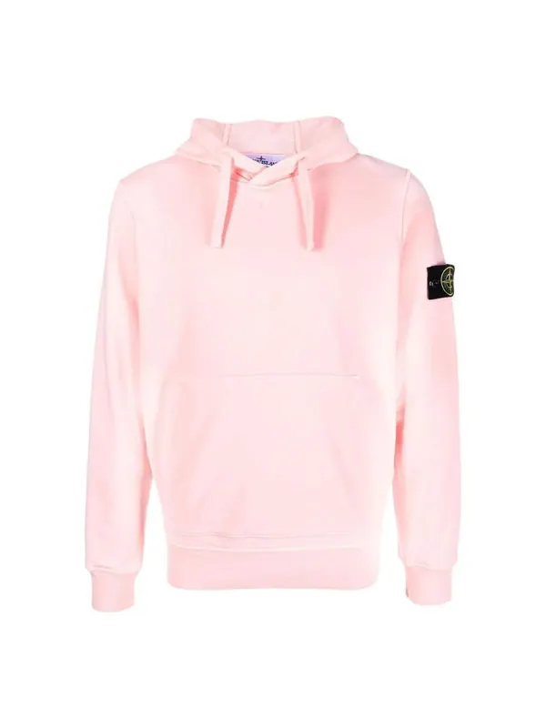 Толстовка garment dyed popover hoodie 'pink' Stone Island — изображение 1 из 4, розовый