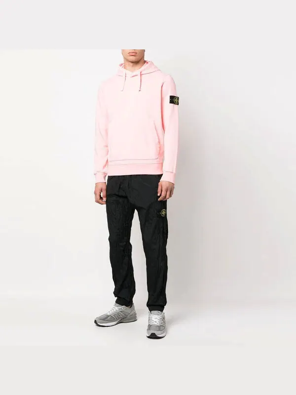 Толстовка garment dyed popover hoodie 'pink' Stone Island — изображение 2 из 4, розовый