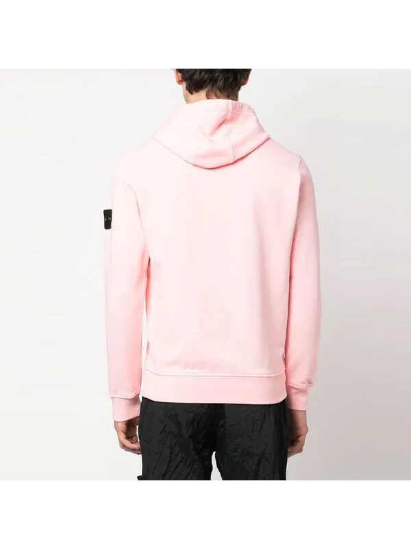 Толстовка garment dyed popover hoodie 'pink' Stone Island — изображение 3 из 4, розовый
