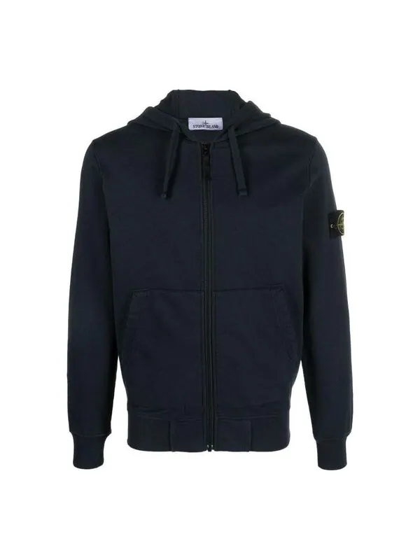 Толстовка full zip jacket 'navy blue' Stone Island — изображение 1 из 4, темно-синий