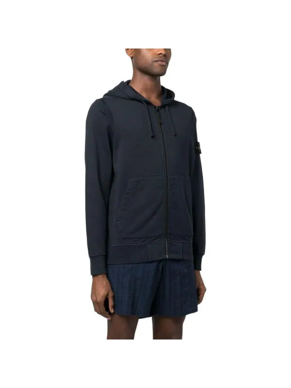Толстовка full zip jacket 'navy blue' Stone Island — изображение 4 из 4, темно-синий