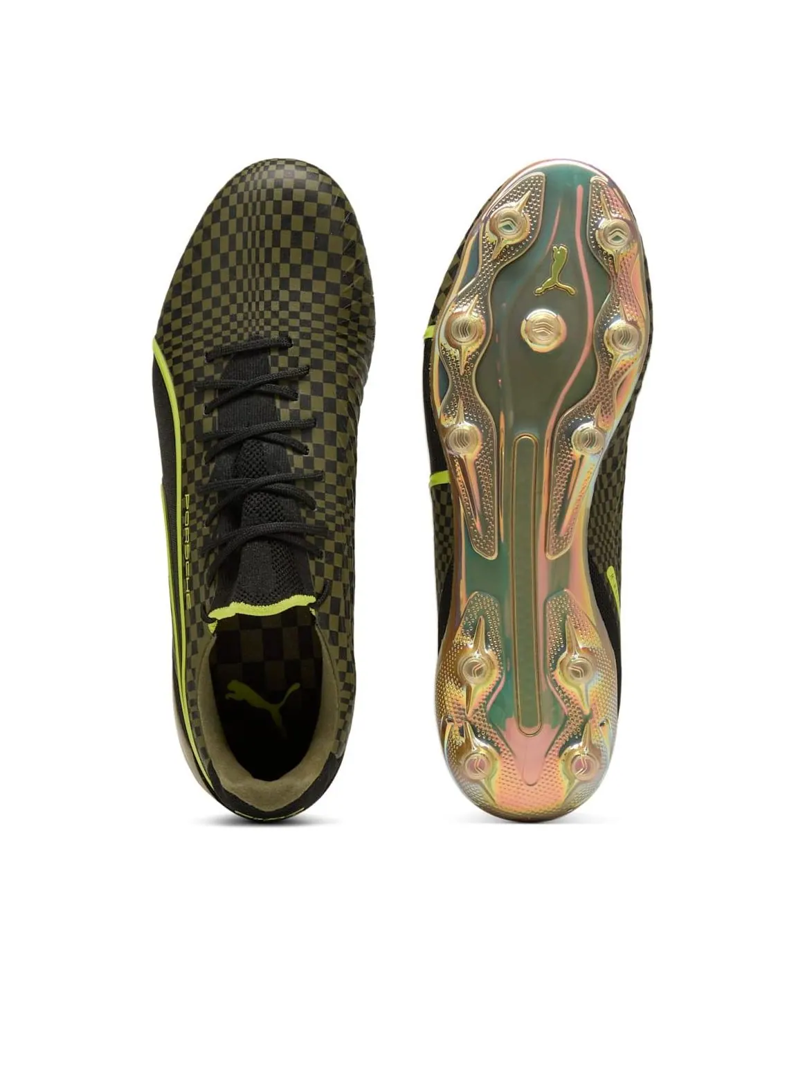 Кроссовки Puma King x Porsche Ultimate FG/AG LE 'Olive Drab' — изображение 3 из 6, оливковый зеленый