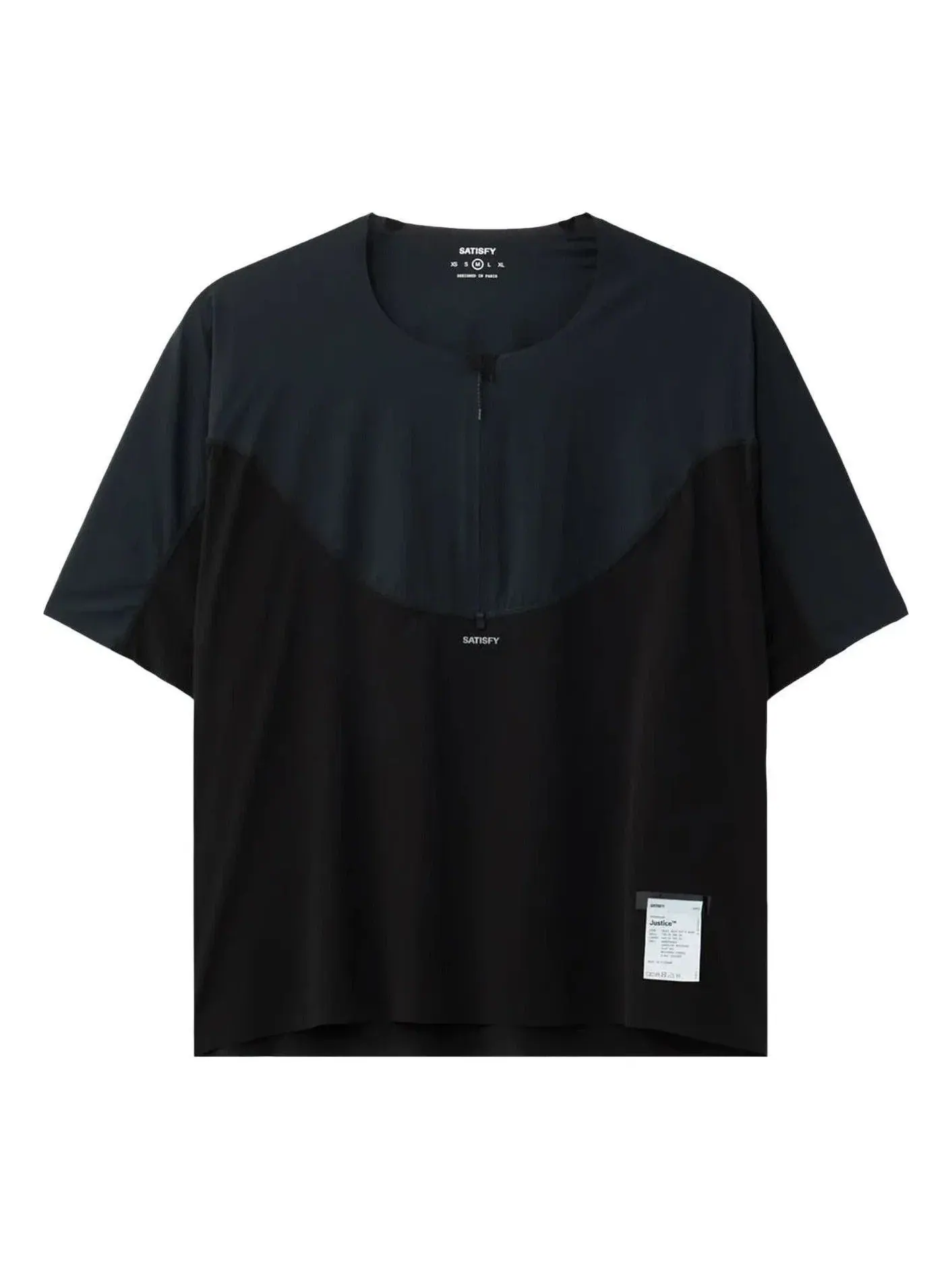 Мужская футболка с полузамком Satisfy Justice Trail Half-Zip T-Shirts — изображение 1 из 2, черный