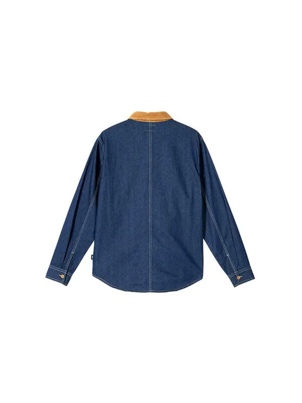 Рубашка corduroy denim mix shirt 'brown blue' Stussy — изображение 2 из 3, коричневый/синий