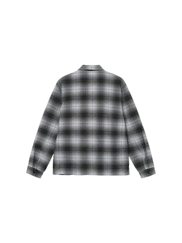 Рубашка paul shadow plaid zip shirt 'black white' Stussy — изображение 2 из 4, черный/белый