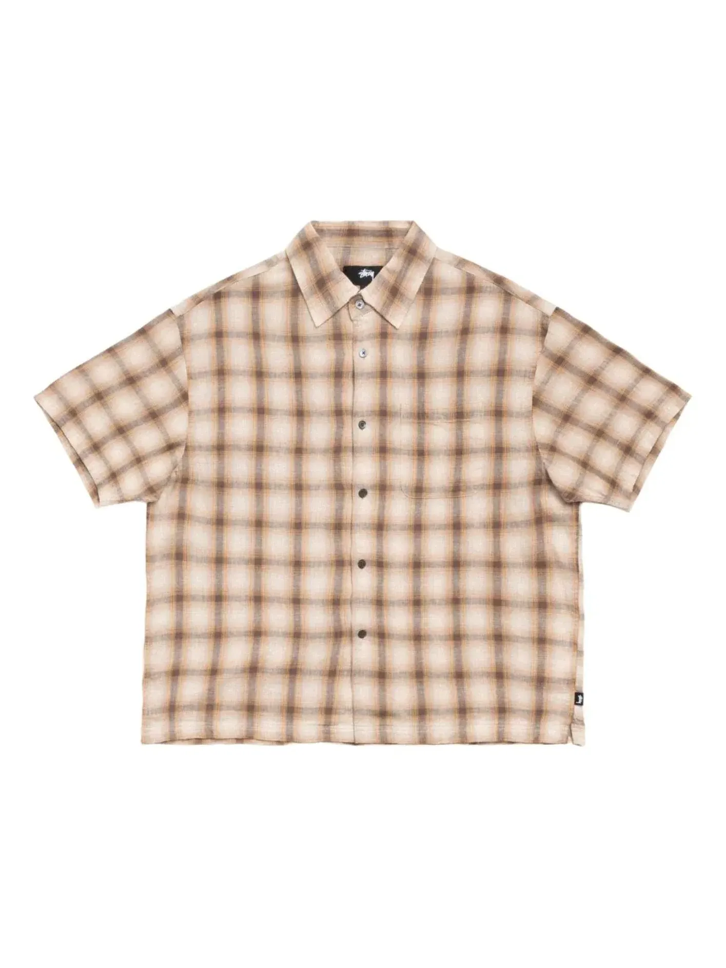 Рубашка в клетку Stussy Liam SS — изображение 1 из 2, коричневый