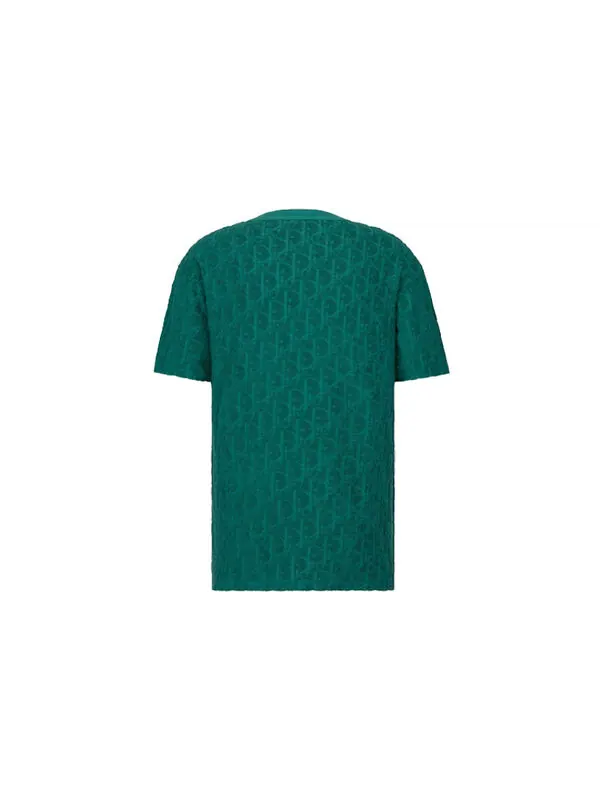 Футболка men's ss21 oblique printing cotton round neck short sleeve green Dior — изображение 2 из 4, зеленый