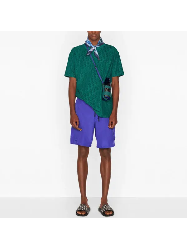 Футболка men's ss21 oblique printing cotton round neck short sleeve green Dior — изображение 3 из 4, зеленый