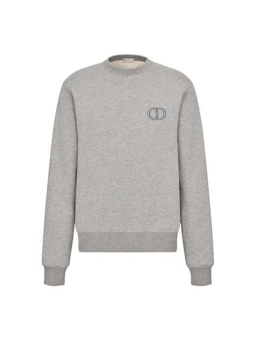 Худи Men's DIOR SS21 Logo Pattern Embroidered Round Neck Long Sleeves Gray