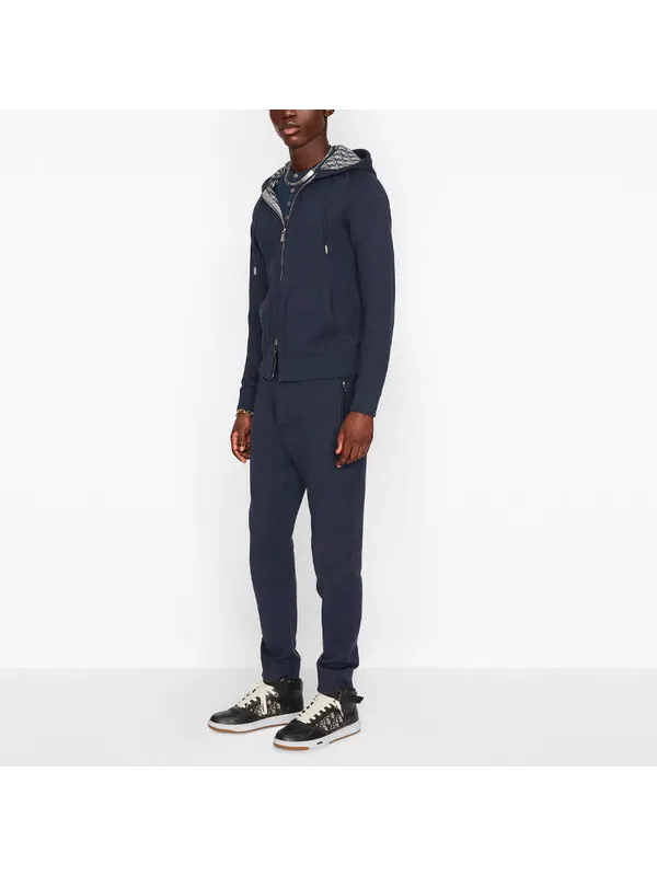 Куртка men's ss21 loose zipper hooded jacket navy blue Dior — изображение 3 из 4, синий
