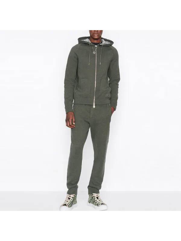 Толстовка men's ss22 cashmere blend knit material hooded sports olive Dior — изображение 3 из 4, бежевый